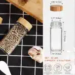 12x Gttyowyin Steklena posodica za začimbe 120 ml z bambusovim pokrovom - slika 2