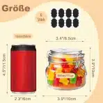 OAMCEG Stekleni Kozarci s Tesnilnim Pokrovom 500 ml 3 kosi - slika 2