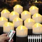 12x DAPHOMEU polnilne LED čajne svečke z daljincem