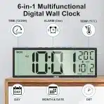 XREXS Digitalna stenska ura z datumom in temperaturo 36,8cm - slika 2