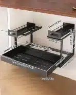 ORNESTIA kovinski organizator za prostor pod koritom z 2 nivojema - slika 4