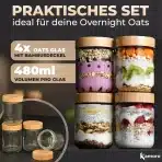 4x KAMORO HOME&KITCHEN stekleni kozarci za overnight oats 480ml - slika 4
