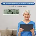 Maxstar Velika digitalna stenska ura 38 cm z LCD zaslonom - slika 5