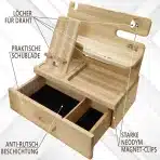 WOOD WEDGE lesena organizacijska postaja z držalom za telefon in predalom - slika 4