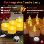 12x DAPHOMEU polnilne LED čajne svečke z daljincem - slika 3