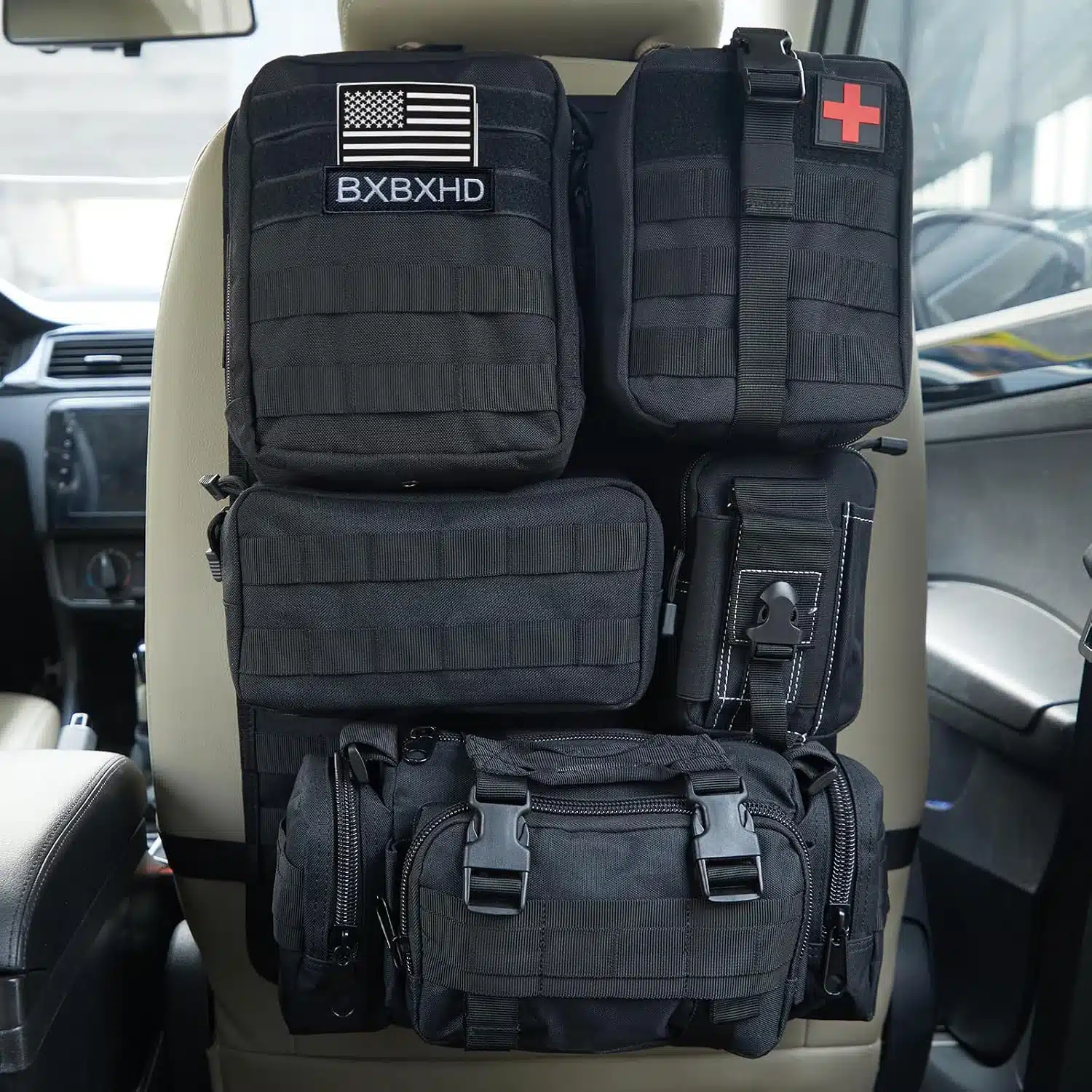 81cxtUuiiWL._AC_SL1500 BXBXHD MOLLE organizator za hrbtišče sedeža - slika 1