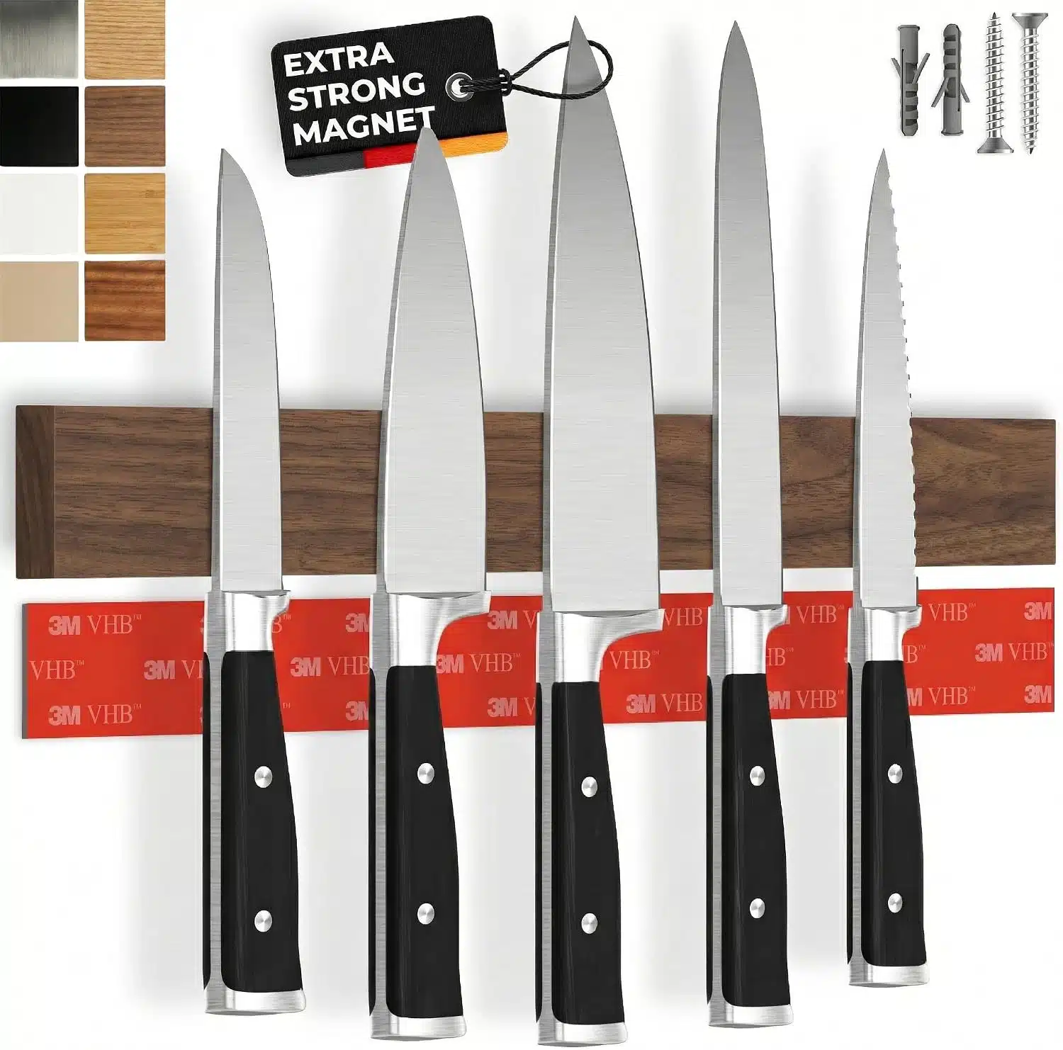 81lXwK 0DDL._AC_SL1500 CUCINO magnetni nosilec za nože iz orehovega lesa 40cm - slika 1