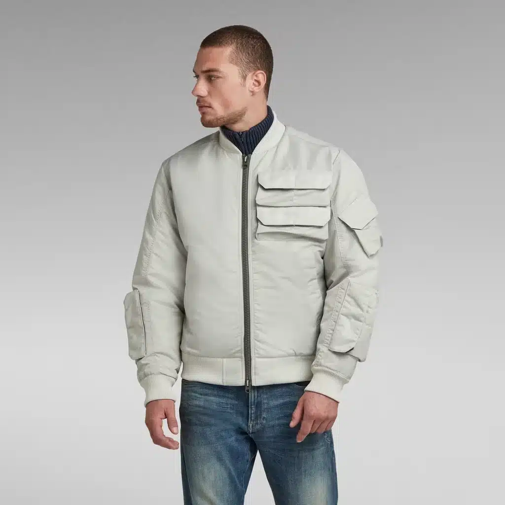 g-star-chest-pocket-bomber-white G-STAR RAW XXS bomber jakna z več žepi - slika 1