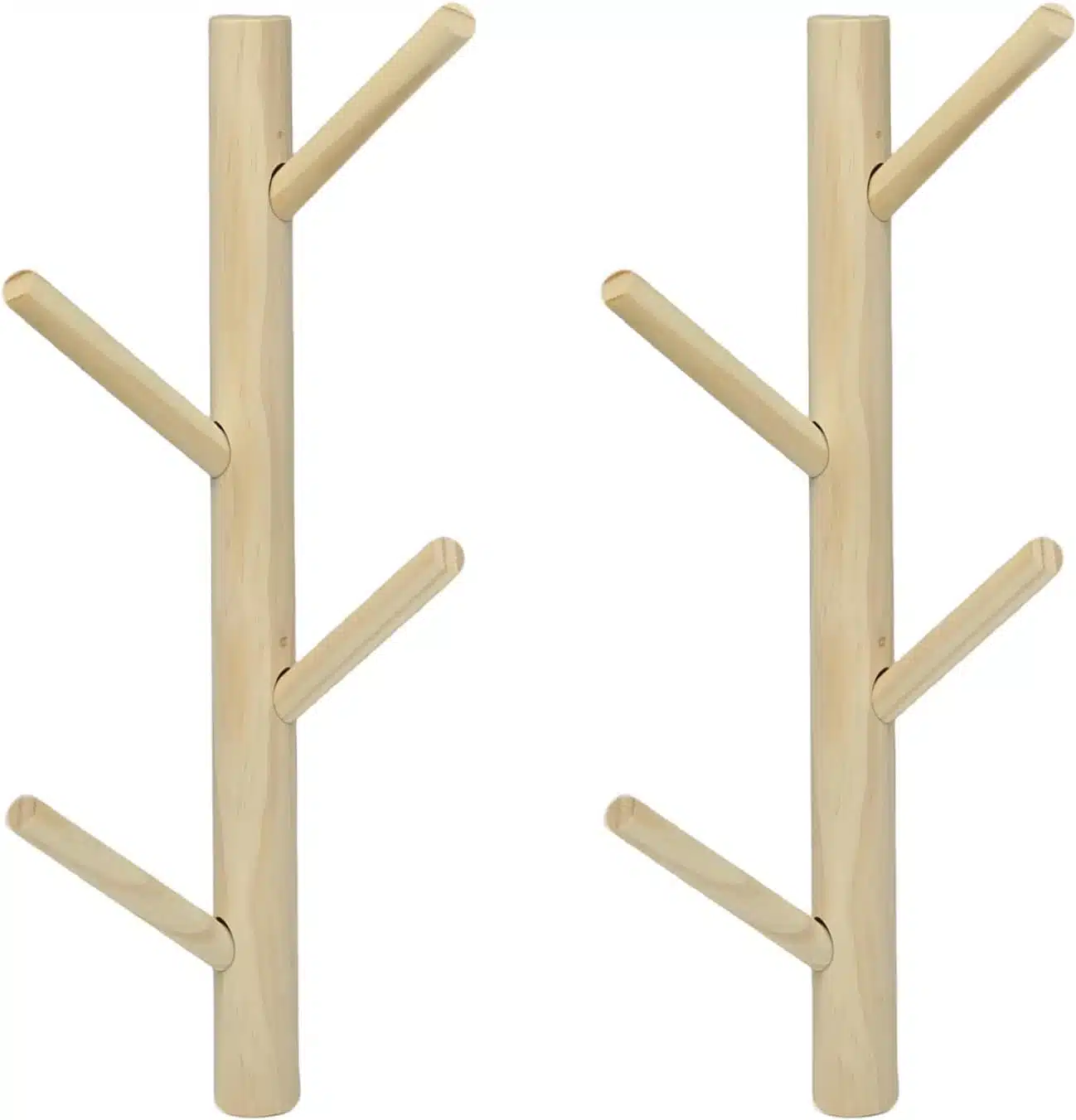 51Rmo0DSmFL._AC_SL1500 2x Rebanky Leseni Stenski Obešalnik 40 cm s 4 Kavlji - slika 1