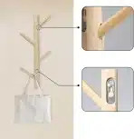 2x Rebanky Leseni Stenski Obešalnik 40 cm s 4 Kavlji - slika 3