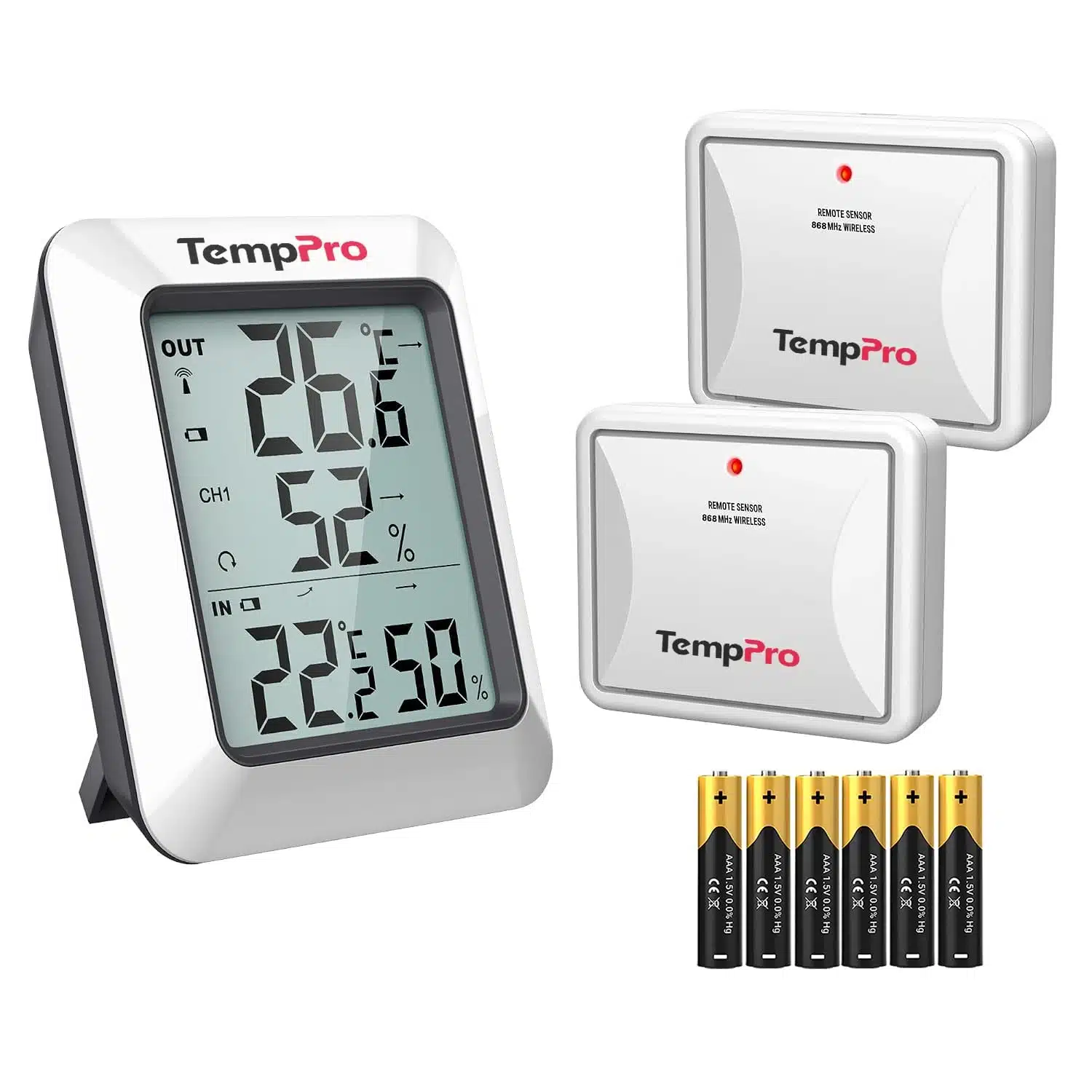 616OM-Re yL._SL1500 TempPro Digitalni Termometer in Higrometer z 2 Senzorjema - slika 1