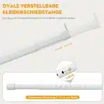 Poskena Teleskopska Garderobna Palica 43–101 cm - slika 4