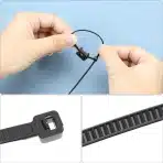 100x QWORK Vijačni Nosilci za Kable + 100x Kabelske Vezice 20 cm - slika 4