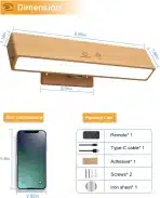 DetarZinLED Brezžična LED Stenska Svetilka 22 cm - slika 7