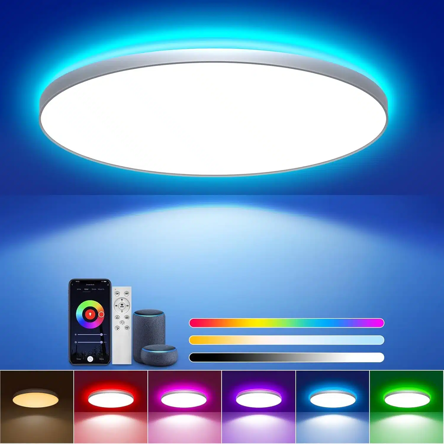 61TAnBV0adL._AC_SL1500 ToyGlee Pametna RGBIC LED Stropna Svetilka 36 W - slika 1