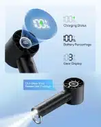 Gaiatop Prenosni Turbo Ventilator z LED Svetilko - slika 3