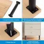 4x SHUESS Nastavljive Kovinske Noge za Pohištvo 25–42 cm - slika 3