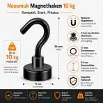 10x Neosmuk Magnetni Kavelj 10 kg - slika 2