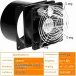 QWORK Cevni Ventilator z Regulatorjem Hitrosti 100 mm 103 m³/h - slika 3