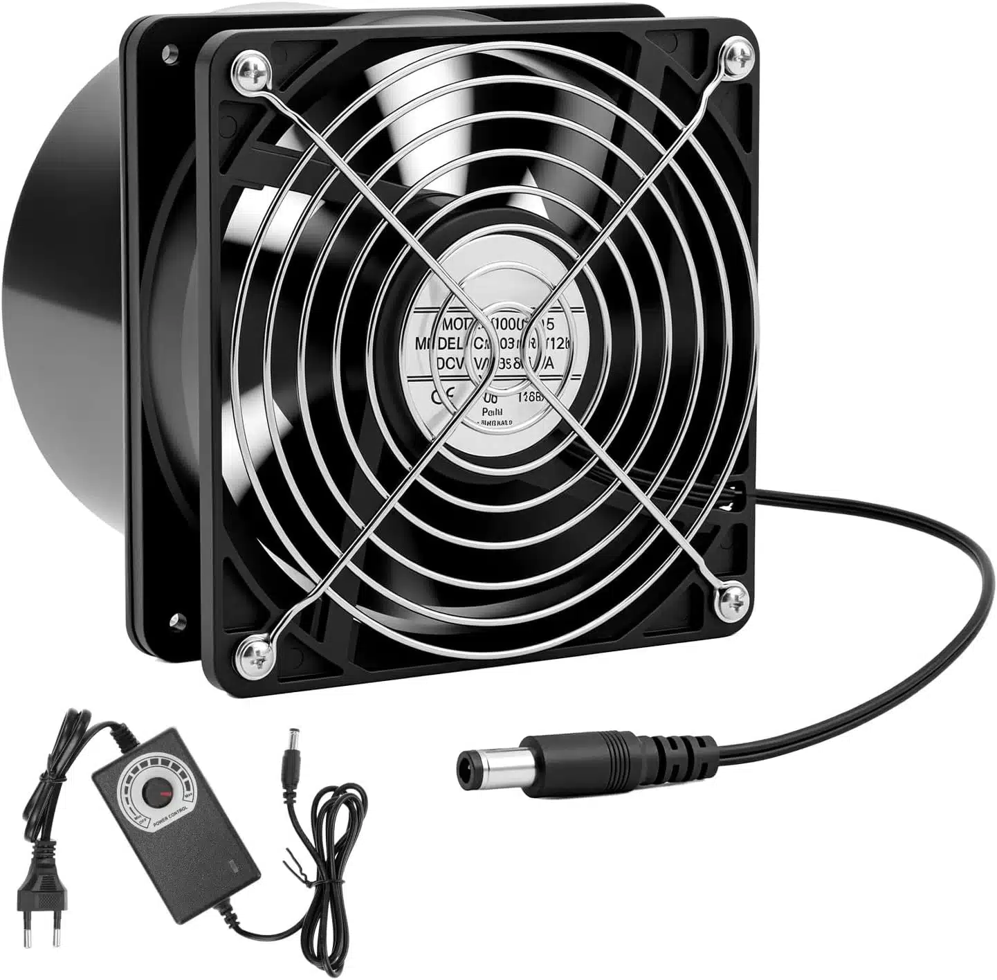 716dBryNjEL._AC_SL1500 QWORK Cevni Ventilator z Regulatorjem Hitrosti 100 mm 103 m³/h - slika 1