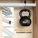 Poskena Teleskopska Garderobna Palica 43–101 cm - slika 3