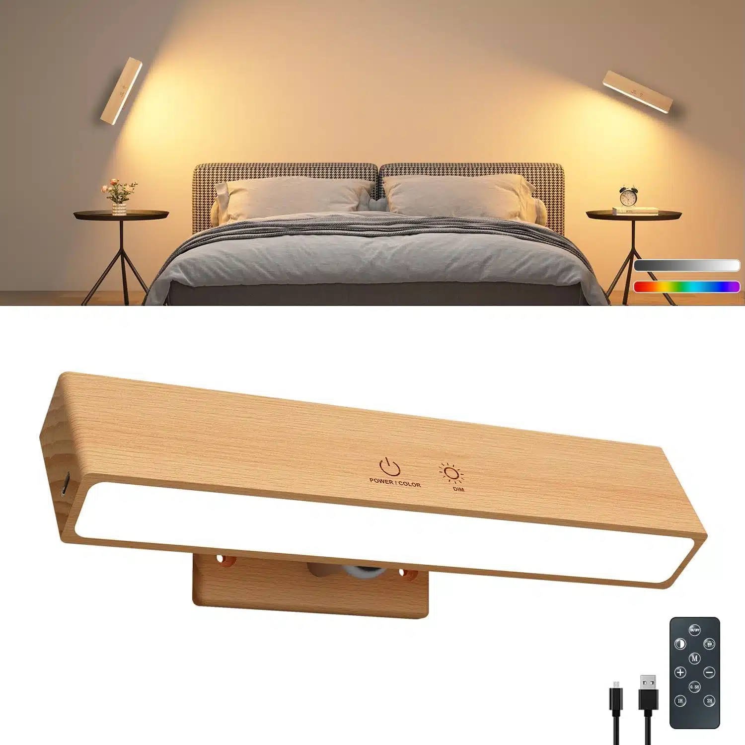 71CxBdGtqML._AC_SL1500 DetarZinLED Brezžična LED Stenska Svetilka 22 cm - slika 1