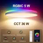 ToyGlee Pametna RGBIC LED Stropna Svetilka 36 W - slika 3