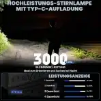 2x Polnilna LED Naglavna Svetilka 3000 lm s Senzorjem - slika 6