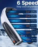 Lepwings Prenosni Ventilator za Okoli Vratu 6 Hitrosti - slika 4