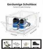 6x ADOV Prozorna Zložljiva Škatla za Čevlje s Pokrovom - slika 2