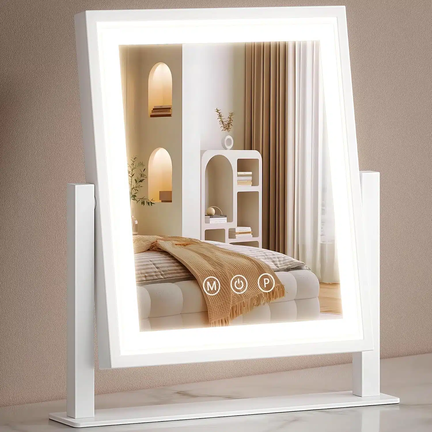 818X5QQdk1L._AC_SL1500 PUKANIUM stensko kozmetično ogledalo z osvetlitvijo 30 × 25 cm - slika 1