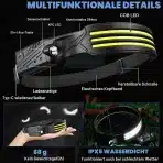2x Polnilna LED Naglavna Svetilka 3000 lm s Senzorjem - slika 4