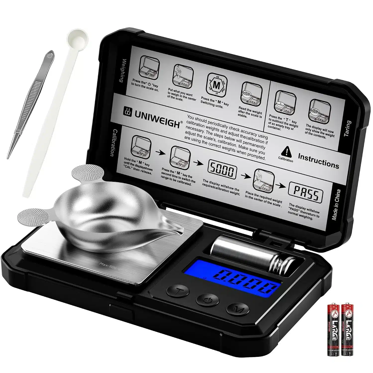 81zzeContdL._SL1500 UNIWEIGH Precizna Digitalna Tehtnica 50 g / 0,001 g - slika 1