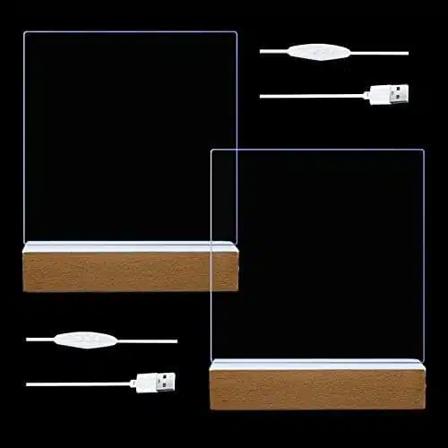 31mOgVzTwzL 2x Luolety LED Leseno Stojalo z Akrilno Ploščo 15 cm – Barvna Svetloba - slika 1
