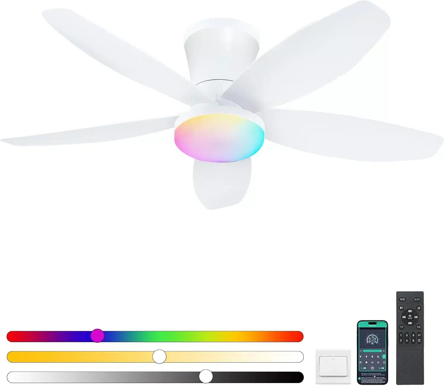 51bY-OF3U5L._AC_SL1500 Surtime stropni ventilator z RGB LED osvetlitvijo, premer 92 cm - slika 1
