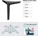 4x SunVFaFa Kovinske Noge za Pohištvo 15 cm - slika 3
