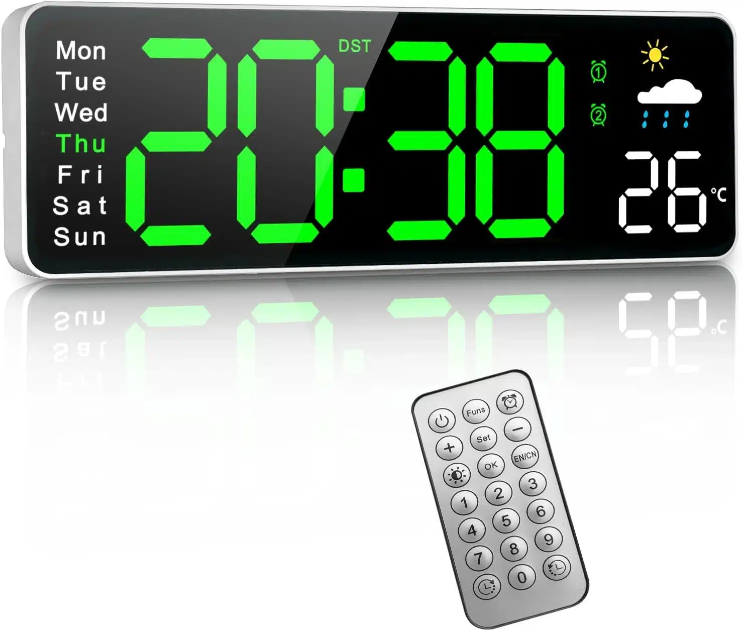 61Sm-2jhFvL._AC_SL1500 PiKaPiKaP digitalna stenska ura z daljinskim upravljalnikom 30 cm - slika 1