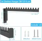 2x STWWO Stenski Obešalnik za Oblačila s 14 Odprtinami - slika 4