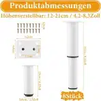 8x Ghligna Nastavljive Kovinske Noge za Pohištvo 12–21 cm - slika 2