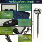 4x Jefedana Solarna Vrtna Svetilka s Senzorjem Gibanja - slika 4