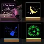 2x Luolety LED Leseno Stojalo z Akrilno Ploščo 15 cm – Barvna Svetloba - slika 2