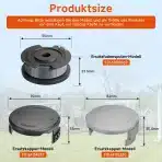 8x Nadomestne Tuljave in Pokrovčki za Kosilnico Bosch EasyGrassCut - slika 3