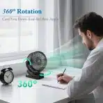Minthouz prenosni USB ventilator s sponko in daljincem 12000 mAh - slika 6