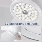 Surtime stropni ventilator z RGB LED osvetlitvijo, premer 92 cm - slika 5