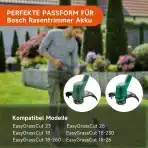 8x Nadomestne Tuljave in Pokrovčki za Kosilnico Bosch EasyGrassCut - slika 2
