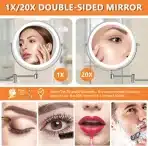 Auxmir Stensko LED Kozmetično Ogledalo 1x/20x - slika 3