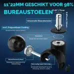 5x WEWILL Kolesa za Pisarniški in Gaming Stol 11 × 22 mm - slika 4