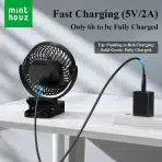 Minthouz prenosni USB ventilator s sponko in daljincem 12000 mAh - slika 2