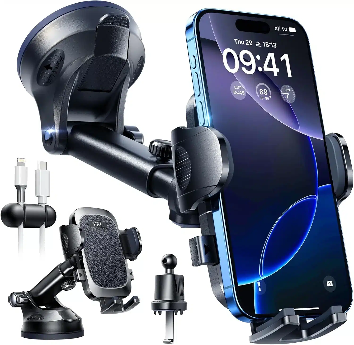71v4PbriOXL._AC_SL1500 YRU Avtomobilski Nosilec za Telefon 360° - slika 1