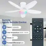 Surtime stropni ventilator z RGB LED osvetlitvijo, premer 92 cm - slika 2